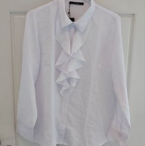 ACONIYA Womens Vintage Spring/Summer Long/Short Sleeve Lotus Ruffled Casual Work